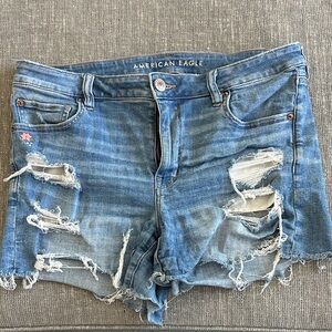 American Eagle Outfitters Ripped Blue Jean Shorts